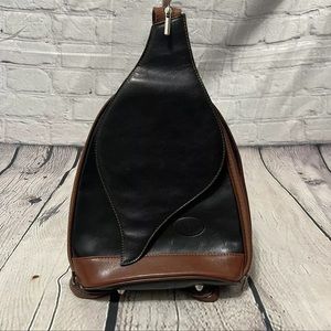 Pelletteria Genuine Leather Black & Brown Backpack